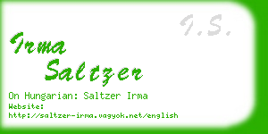 irma saltzer business card